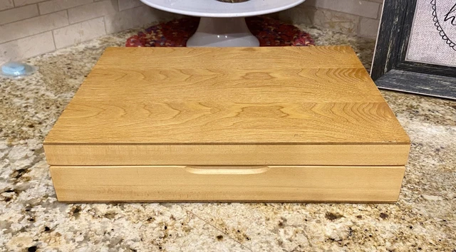 Estuche de almacenamiento de vajilla de madera Wallace Plateros de colección