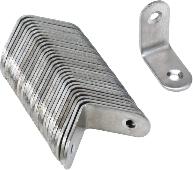 Antrader 30- Pack 90 Degree Right Angle Brackets L Shaped Corner Brace Stainles