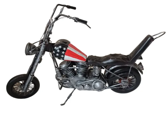 Vintage Handmade Metal  Harley Davidson Easy Rider Replica 10"tall 16”long