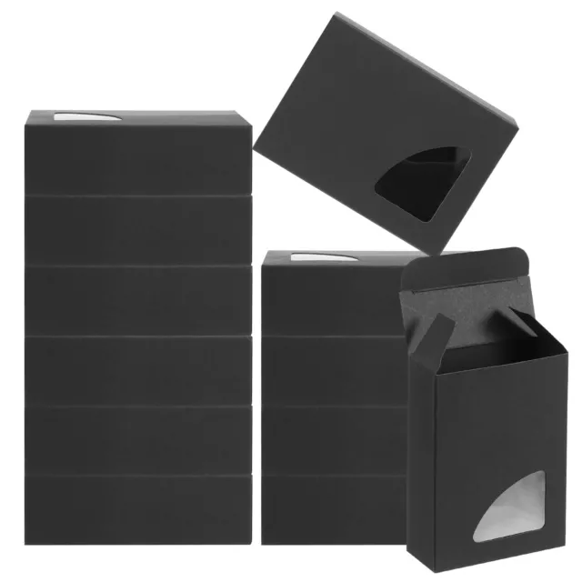 4"x3"x1" Papel Jabón Caja con Ventana, 30pzs Triángulo Embalaje Cajas, Negro