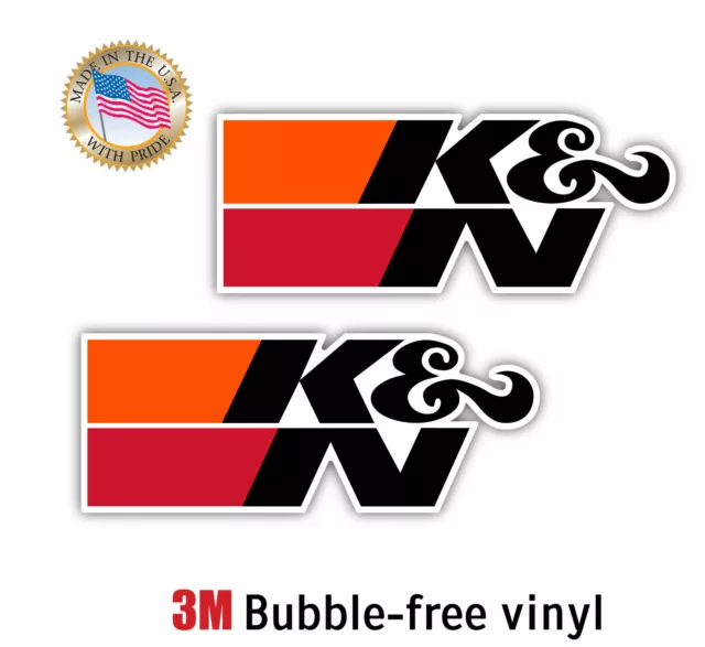 2X K&N Filters Air Decal 3M Sticker Made In Usa Window Car Laptop