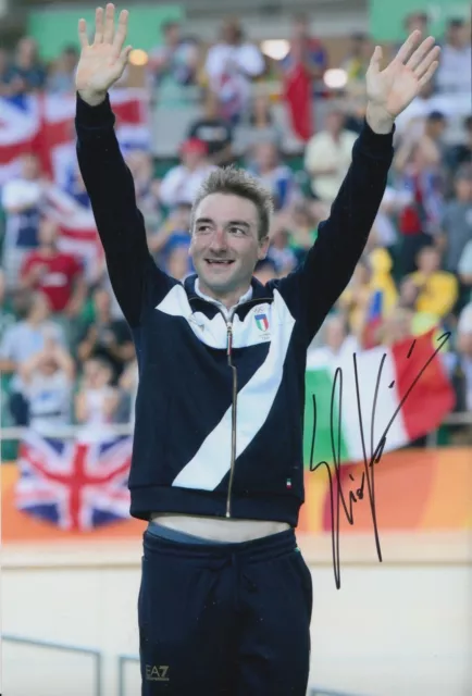 Elia Viviani Hand Signed 12X8 Photo Cycling Autograph Tour De France