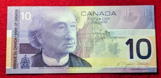 Canada 2001 $10 Dollar Note -UNC - BER Prefix, Uncommon- Jenkins/Dodge - BC63c