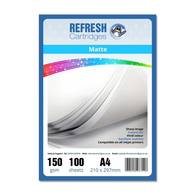 Cartuchos de actualización recubiertos mate A4 papel fotográfico profesional 150gsm - 100 hojas
