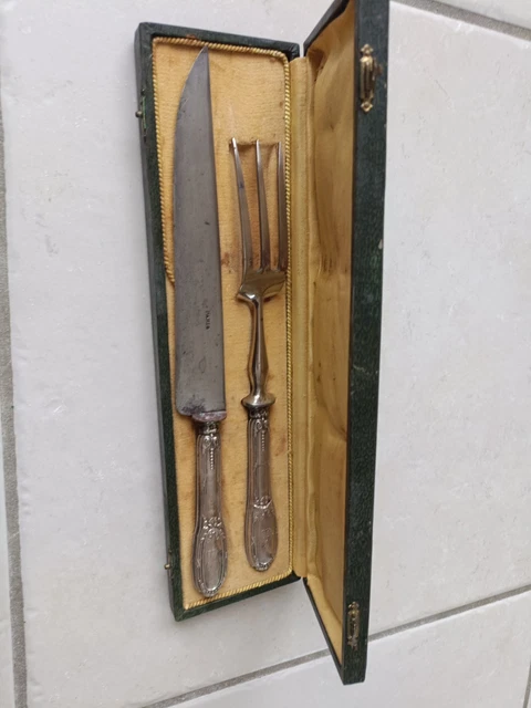 COFFRET SERVICE A gigot argent massif napoléon iii poinçon minerve EUR