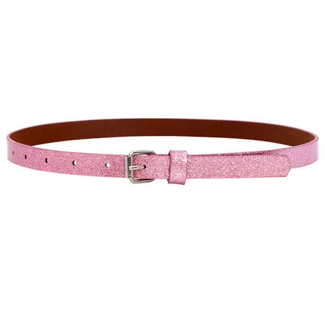 Childrens Faux Leather Skinny Belts Kids Belt Girls Glitter Waist Belt Strap UK