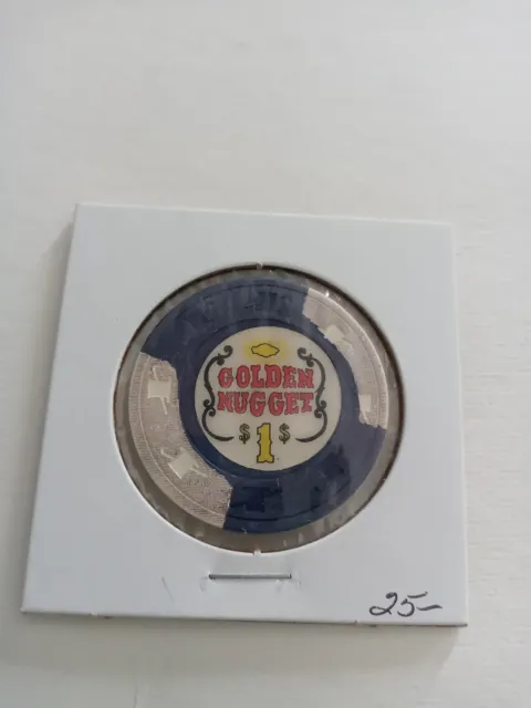 1.00 Chip from the Golden Nugget Casino Las Vegas Nevada House Mold 2 White