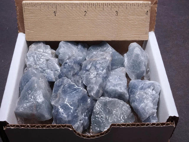 Blue Calcite Collection 1/2 Lb 10-12 Gemstones Natural Color Mineral Specimens