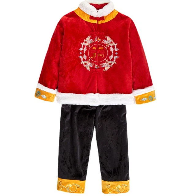 Bambina Bambino Ttang Abito 2 Pezzi Anno Nuovo Trapuntato Costume Ricamato Hanfu