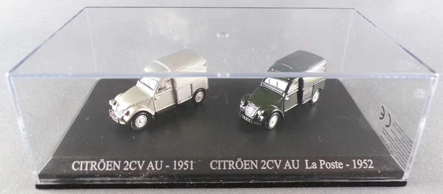 Coffret Duo Universal Hobbies – 2 Modèles Réduits Citroën 2CV Au 1/87 – Années 1949 Et 1958, Neuf En Boîte Vitrine