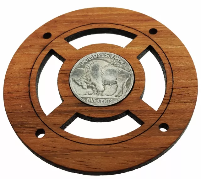 "Buffalo Nickel"" (Rückseite) Vintage Münze Sound Loch Abdeckung für Cigar Box Gitarren"