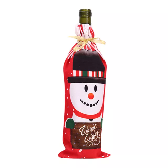 Weinflaschentasche im Weihnachtsstil mit Weihnachtsmann / Schneemann / K1M8