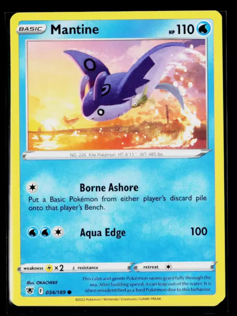 Mantine Pokémon Card #034/189 SWSH10: Astral Radiance Common tcg X2
