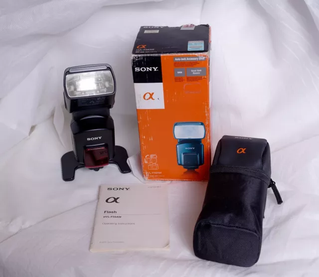 READ - Sony Alpha HVL-F58AM Shoe Mount Wireless Flash Camera - MINT! BOX DAMAGED