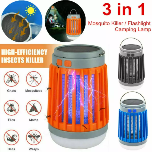 Solar CAB Mosquito Insect Killer Zapper Light Electric Fly Bug Trap Pest Lamp CA