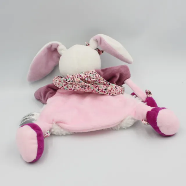 Doudou et compagnie marionnette Cerise le lapin blanc rose prune - 26469 2