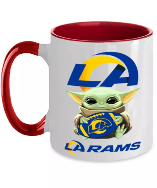 RAMS Coffee Mug, Pink Two Toned Los Angeles RAMS Yoda Coffee Mug Gift