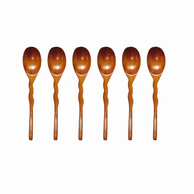 6 Pcs with Curved Handle Coffee Spoon