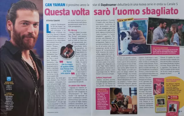 Italian Clipping Ritaglio 2020 CAN YAMAN sarò l'uomo sbagliato 2 PAGINE .