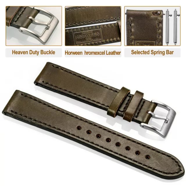 Horween Leather Watch Bands Quick Fit Watch Strap for Men Women 18mm 20mm 22mm 3