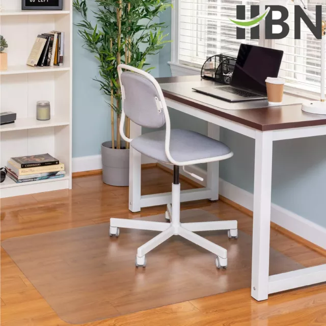 HBN 48" x 36" Hardwood Chair Mat, Clear PVC Office Chair Mat for Hardwood & Tile