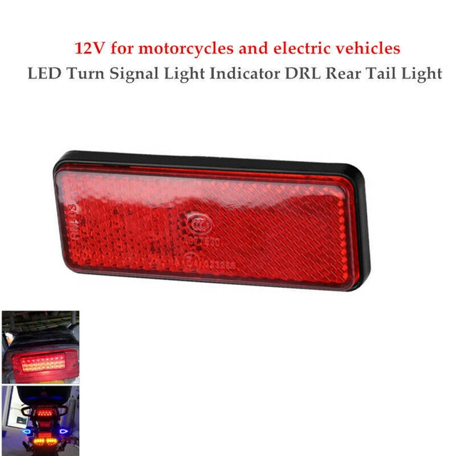 12V Red Rectangle Car Truck LED Reflector Tail Brake Stop Lights Universal 1PC