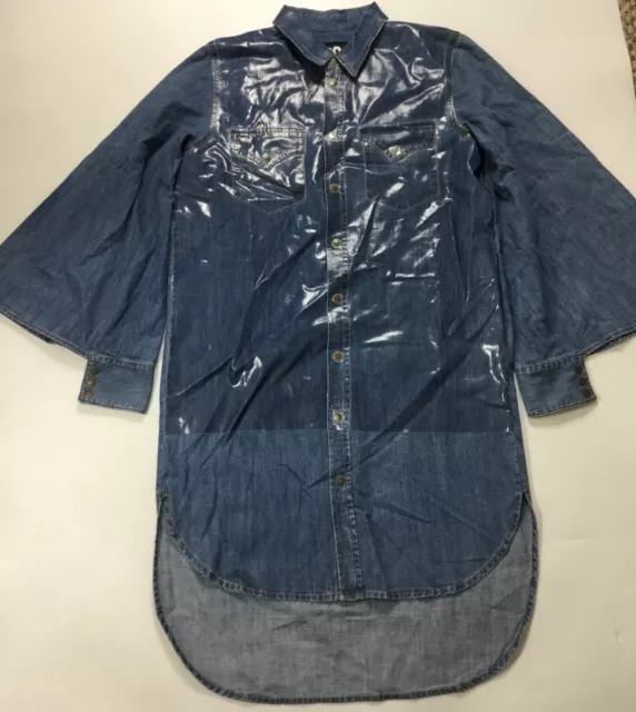 Diesel Women D-Monya Denim Shirt Dress $448 Blue Size XS