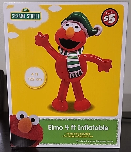 SESAME STREET Elmo Christmas Inflatable Blow Up 4 Feet Indoor