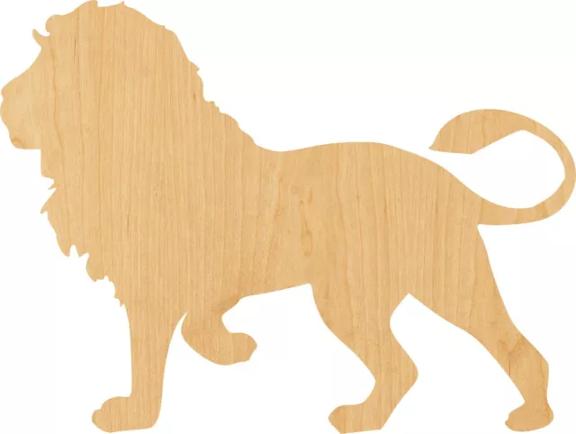 Lion 1 Laser Cut Out Wood Shape Craft Supply - Woodcraft Cutout