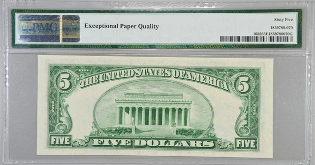 1953 $5 Silver Certificate Fr. 1655 DA Block PMG 65 EPQ Serial D06903554A 2