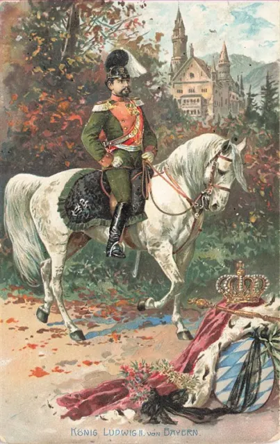 707730) AK Adel Kgr. Bayern - König Ludwig II zu Pferd