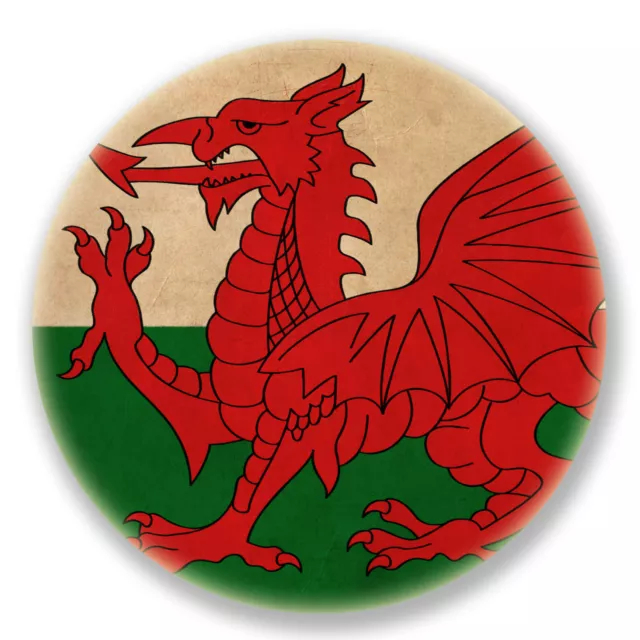 2 x 10cm Wales Welsh Flag Vinyl Stickers Decal Laptop Car Bike Helmet Cool #6632