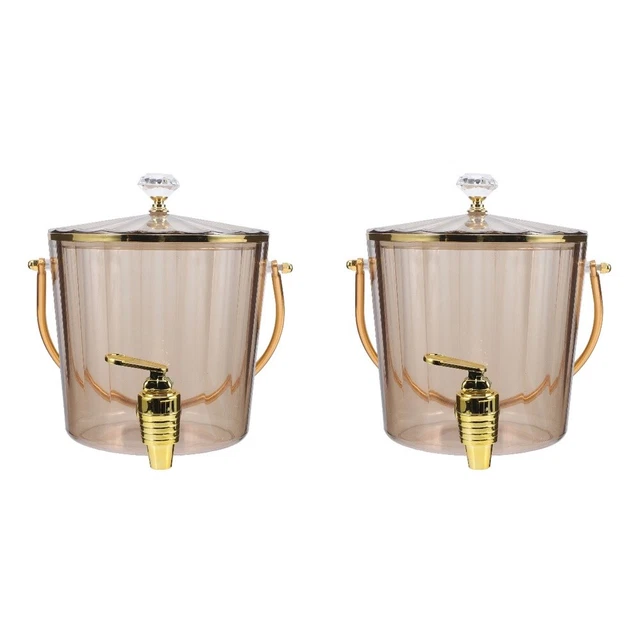 2 Count Water Dispenser Ice Bucket Cold Water Jug Glass Liquid Containers Beer