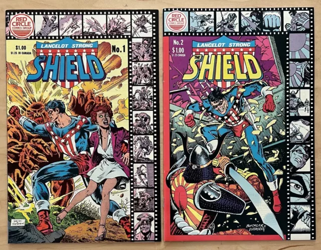 The Shield Lancelot Strong Comic Lot #1-2 NM Run Red Circle Comics 1983 Unread