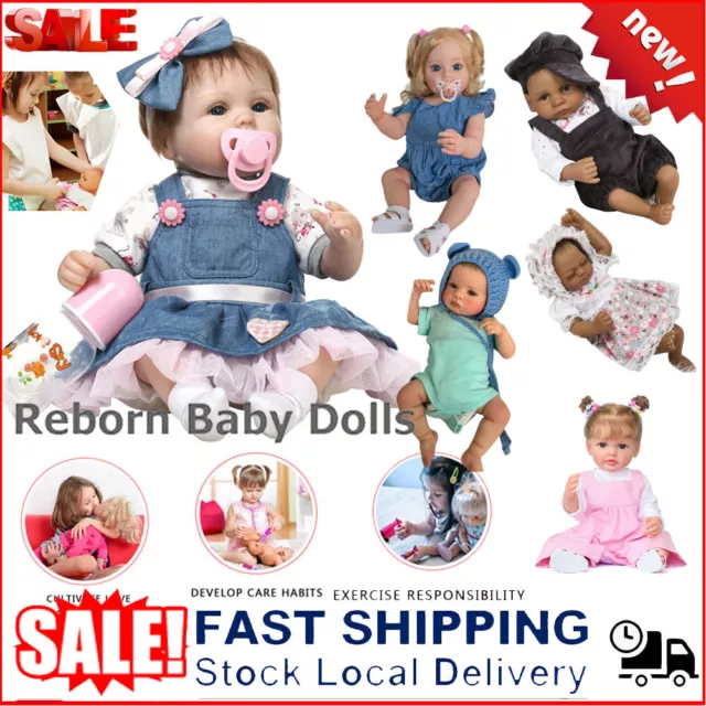 Realistic Reborn Baby Dolls Full Vinyl Silicone Lifelike Newborn Babies Doll Kid