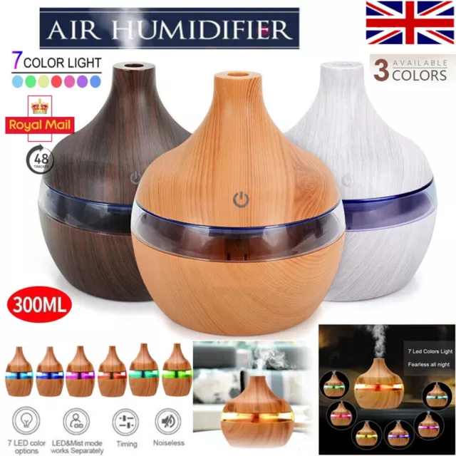 Led Humidifier Air Purifier Oil Diffuser Room Aroma Ultrasonic Essential 7 Color