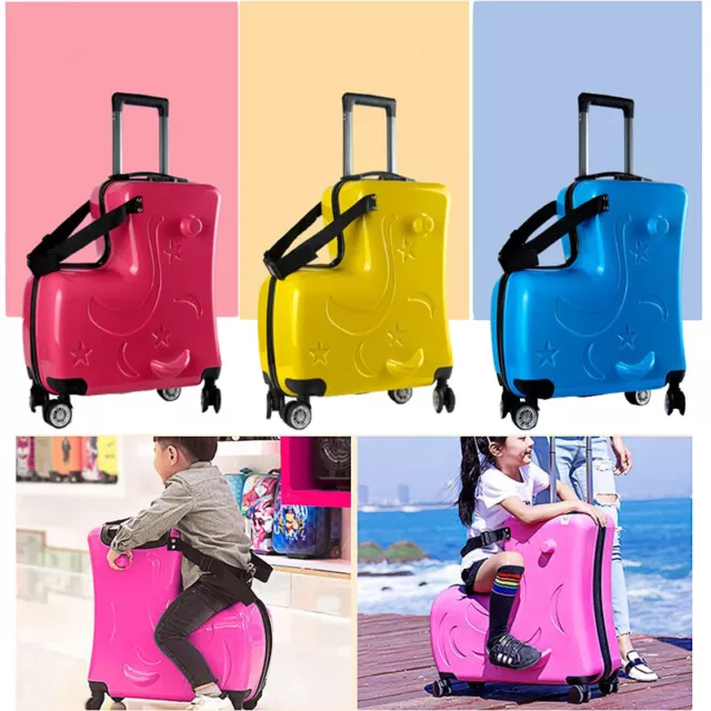 20 inch Kids Travel Luggage Suitcase Can Be Seated Ride on Wheel Toy Box
