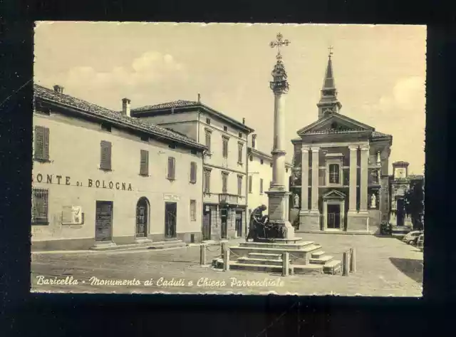 Cartolina Baricella Bologna Monumento Ai Caduti E Chiesa Parrocchiale