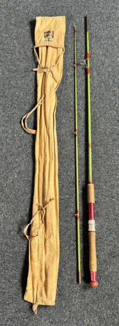 VINTAGE MILBRO 7FT Green Fly Fishing Rod With Cloth Bag £25.00