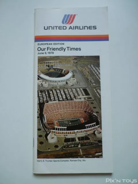 Timetable Horaire de poche United Airlines June 1978