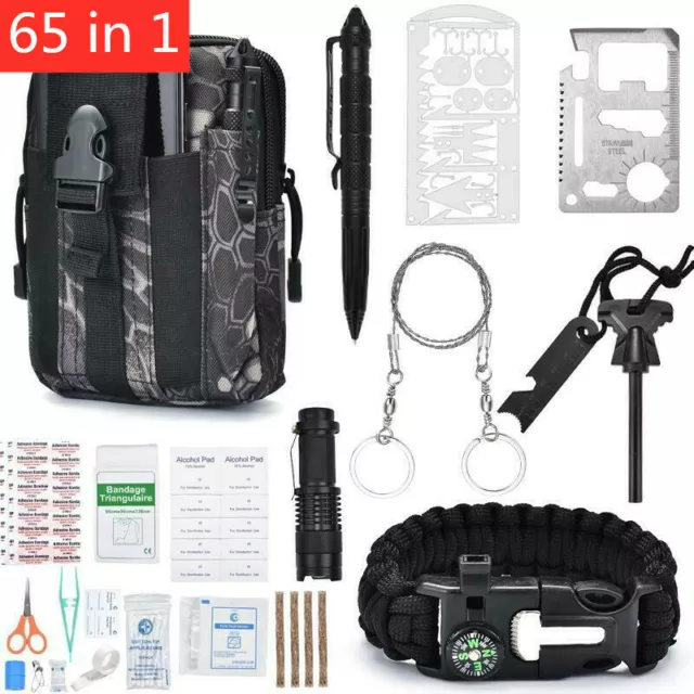 65 IN 1 - Bug Out Bag Survival Kit Emergency Tactical Backpack Prepper ...