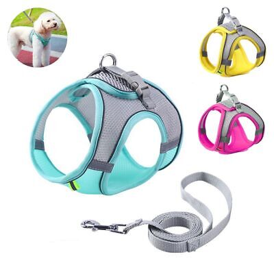 Reflective Dog Harness+Leash Set Adjustable Puppy Cat Harness Vest for Small Pet