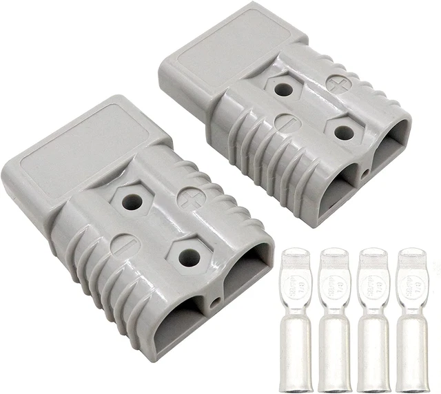 2Pcs Gray Battery Quick Connect Disconnect Electrical Plug 175A 600V Winch Trail