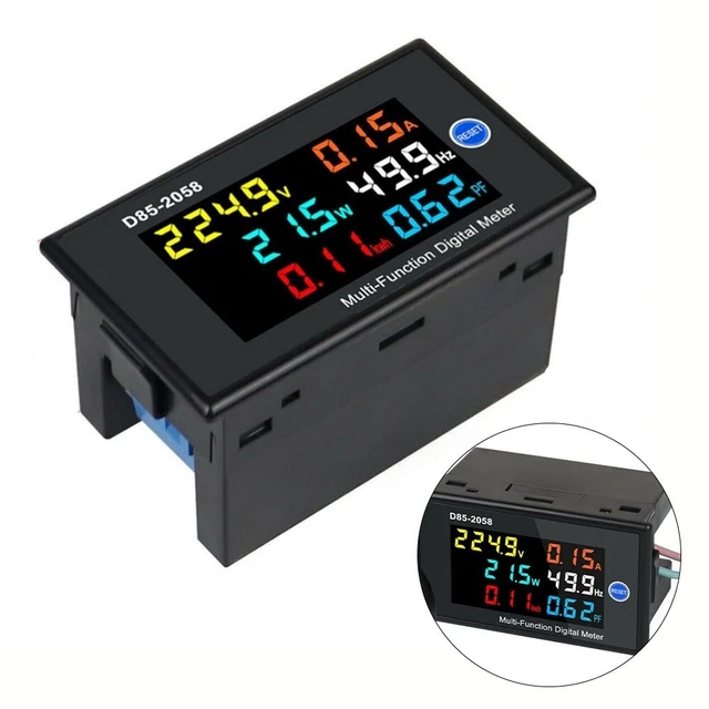 D85-2058 Misuratore digitale tensione/corrente monitor fattore di potenza CA monofase