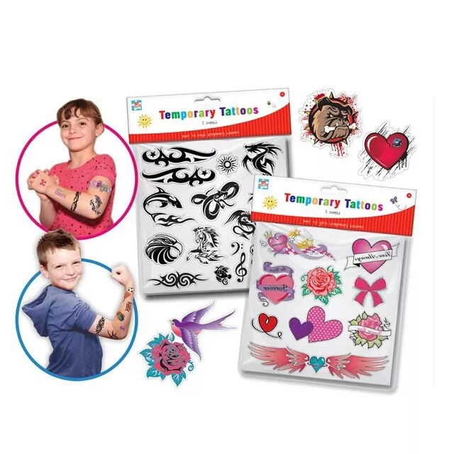 Enfants 40 Modèles Faux Fait Semblant Temporaire Tatouage Stickers 2 Déguisement