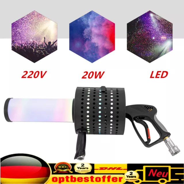 LED CO2 Konfetti Hand Jet Gun Shooter Kanone für Party Disco Nachtclub 10ft Hose