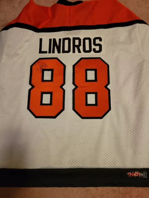 NHL CCM Air-Knit Philadelphia Flyers Eric Lindros Signed Hockey Jersey, Size XL