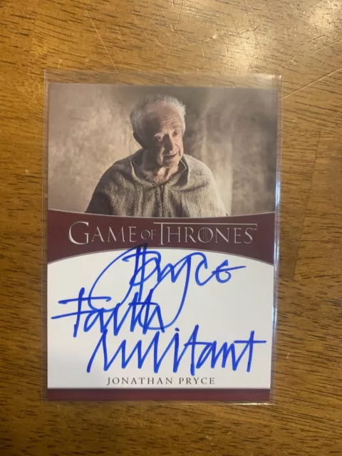 Game Of Thrones Jonathan Pryce Auto Signed Inscription High Sparrow Rittenhouse