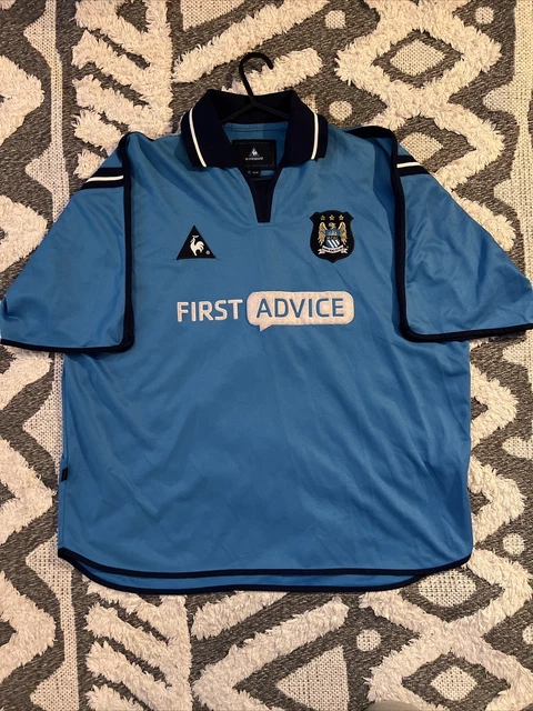 Manchester City 2002/03 Home Football Shirt Vintage Le Coq Sportif Mens XL
