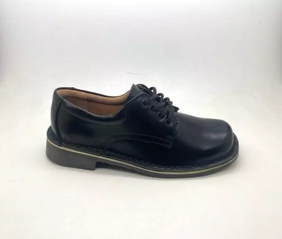 Ladies School Shoes Wilde Jezra Black Shine Leather Lace up Size 5